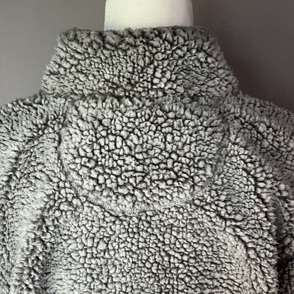 Nordic Fleece Women’s Grey Oversized The Victoria Sherpa Pullover Jacket - Picture 6 of 7